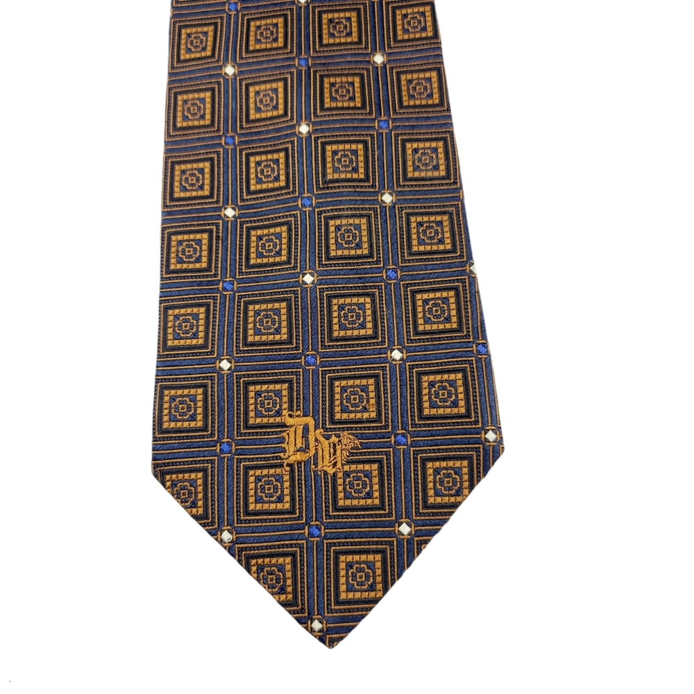 Versace Patterned Brown Silk Tie - image 3